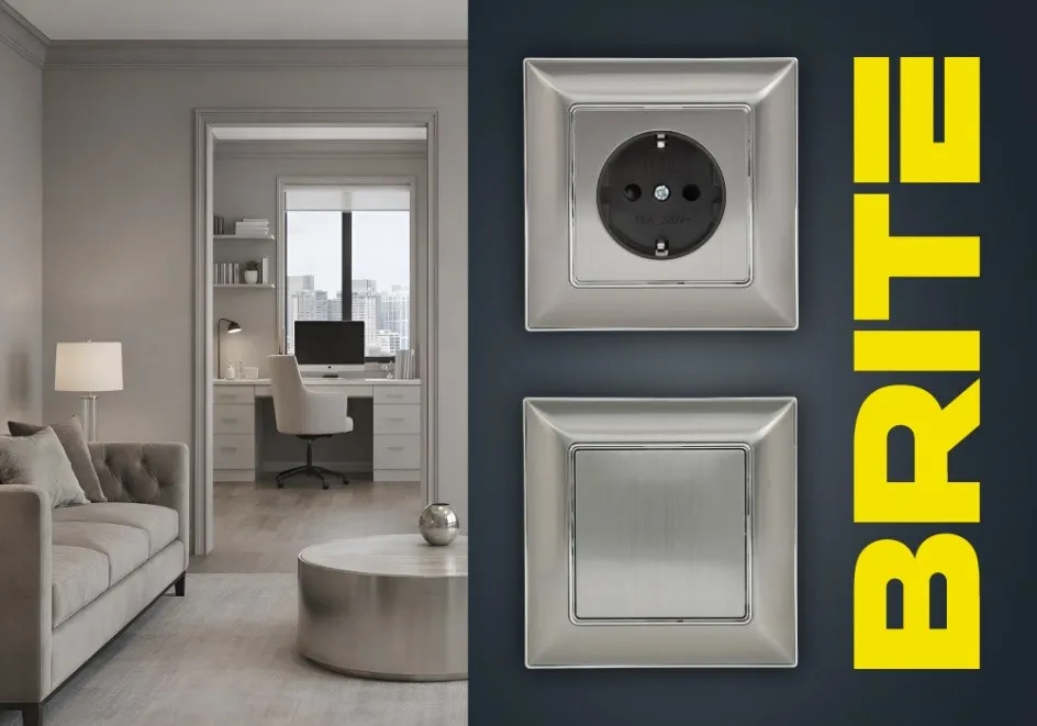 Электроустановочные изделия BRITE в металле — изысканный блеск и долговечность